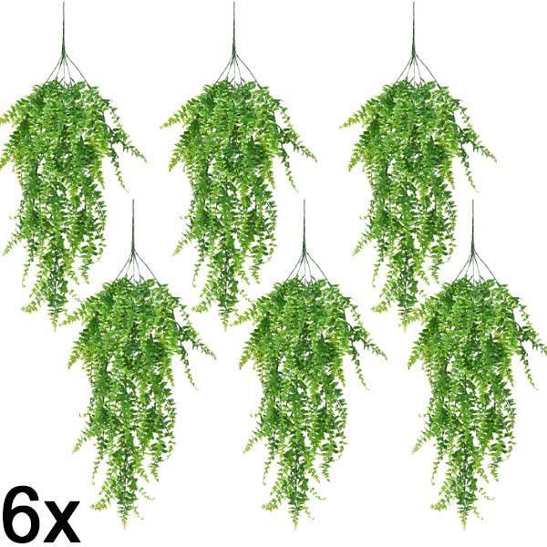 6x Umělá závěsná kapradina (80 cm) | FERNY