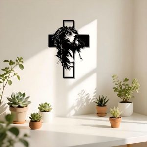 Moderní kovový nástěnný kříž | JESUMET